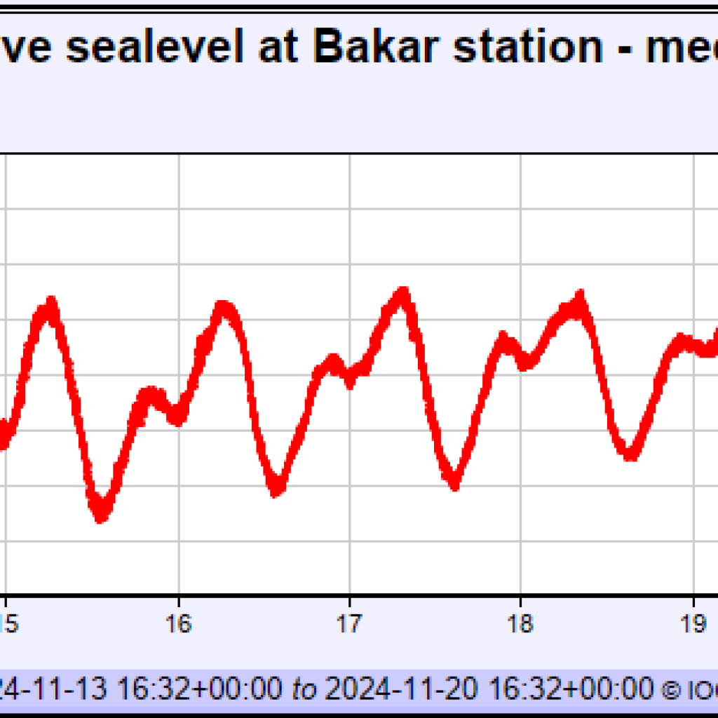 Sea level data from tide gauge station Bakar